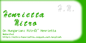 henrietta mitro business card
